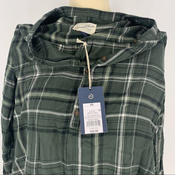 Universal Thread Green Plaid V-Neck Pullover Blouse Women's Size XS NWT - Picture 4 of 6